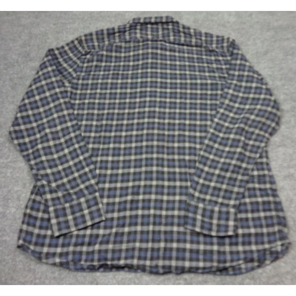 Faherty Flannel‎ Shirt Mens XL Blue Gray Plaid Long Sleeve The Movement 365